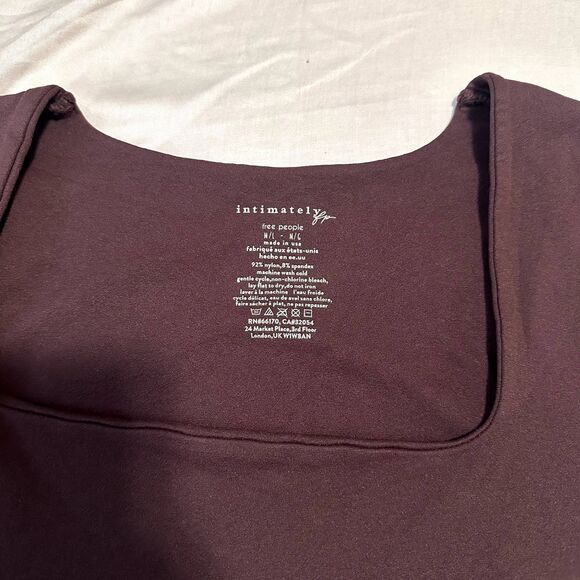 Free People Intimately Clean Lines Sunfade Baby Tee in Chocolate Merlot EUC - Picture 5 of 6